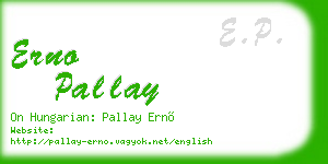 erno pallay business card