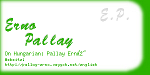 erno pallay business card